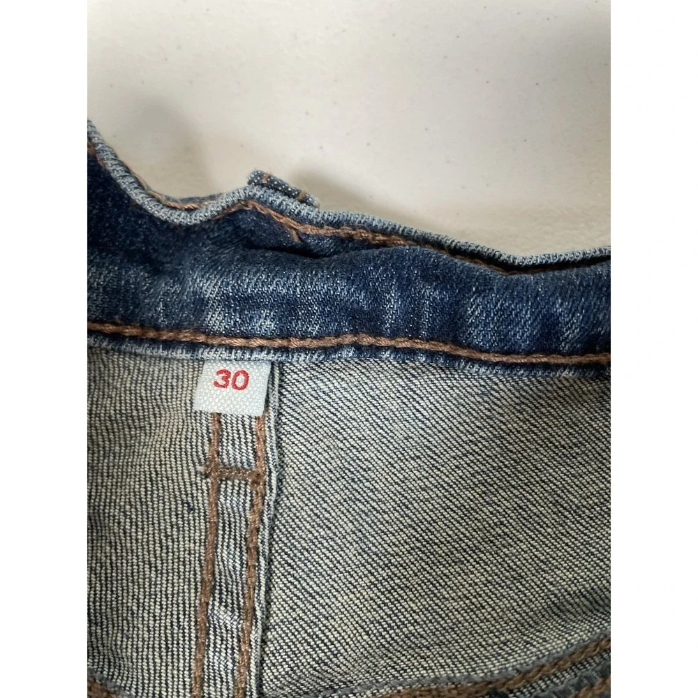 Women's LEVI'S Shorts 30 Blue Denim Jean Long Western Retro Levis‎ Summer Casual
